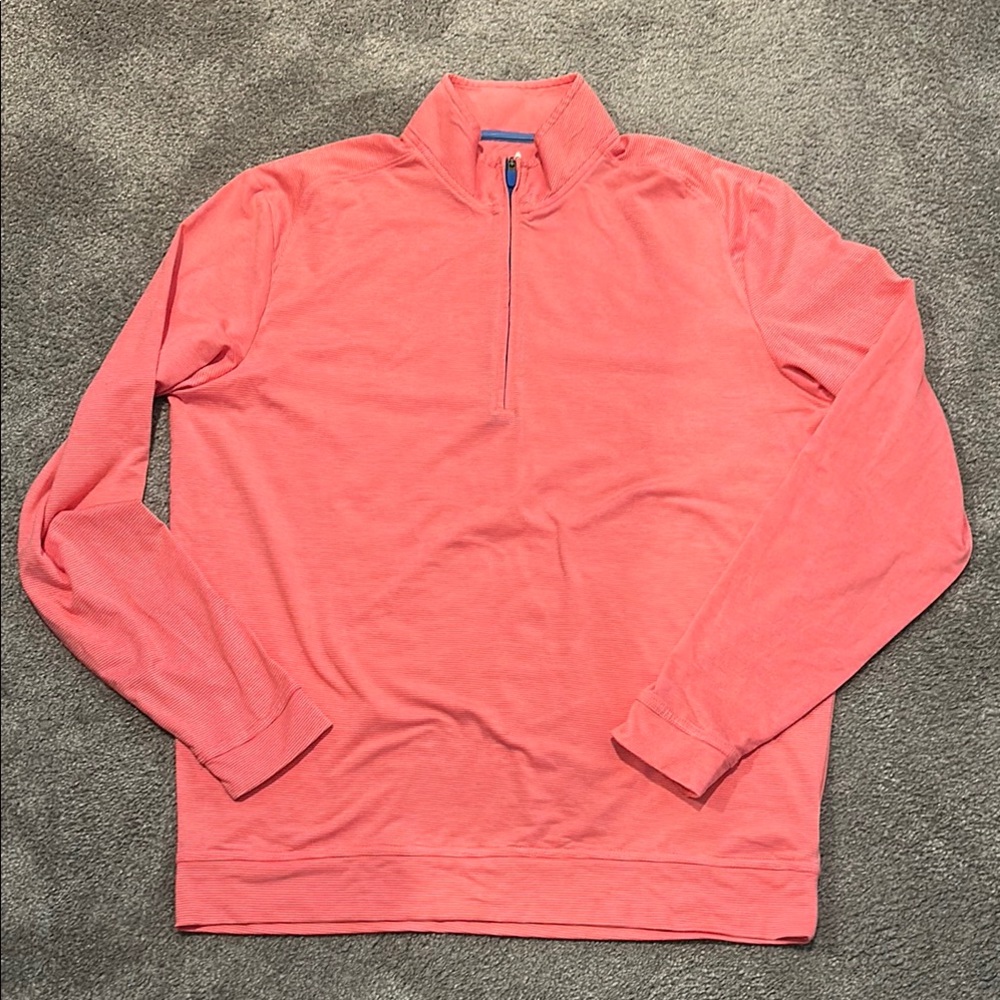 Johnnie-O Pink Zip Up Pullover